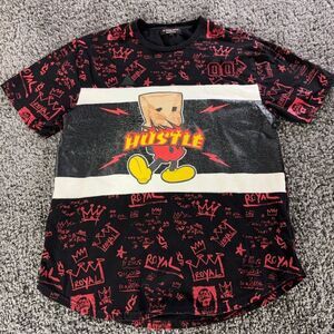 M Society Mad City Hustle Shirt Mens Large Graphic Tee Red Black T-Shirt